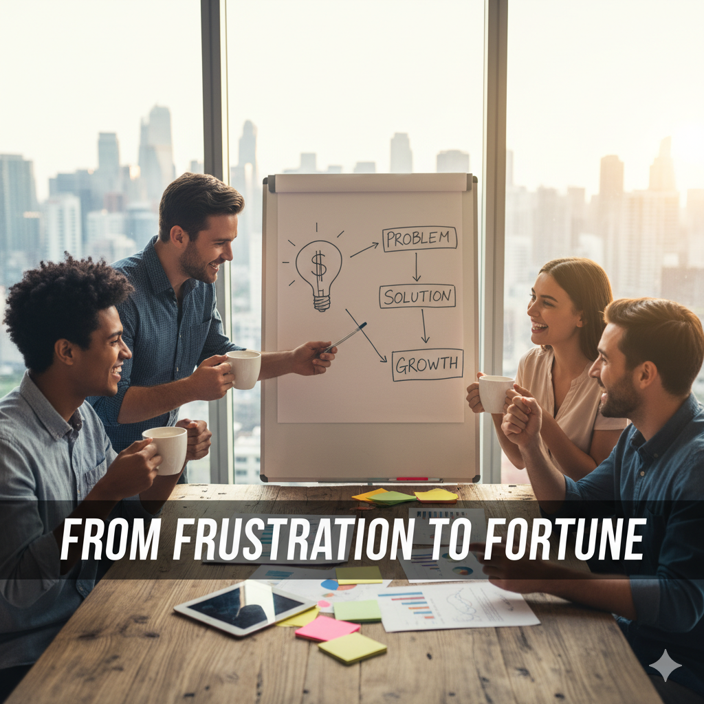 Four diverse business professionals around a table,